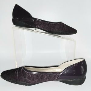 Bellini 7 Wide Purple Ballet Flats Diamond Stitch